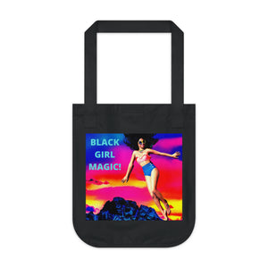 "BLACK GIRL MAGIC" Organic Canvas Tote BagOne size / Black Bags Printify - BV BVO TWU Supermarket